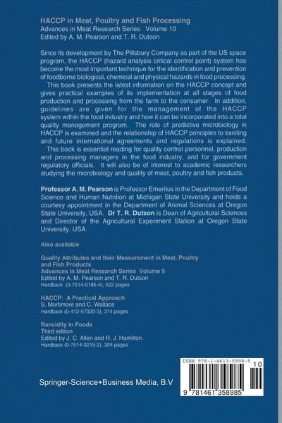 Produktbild: HACCP in Meat, Poultry, and Fish Processing