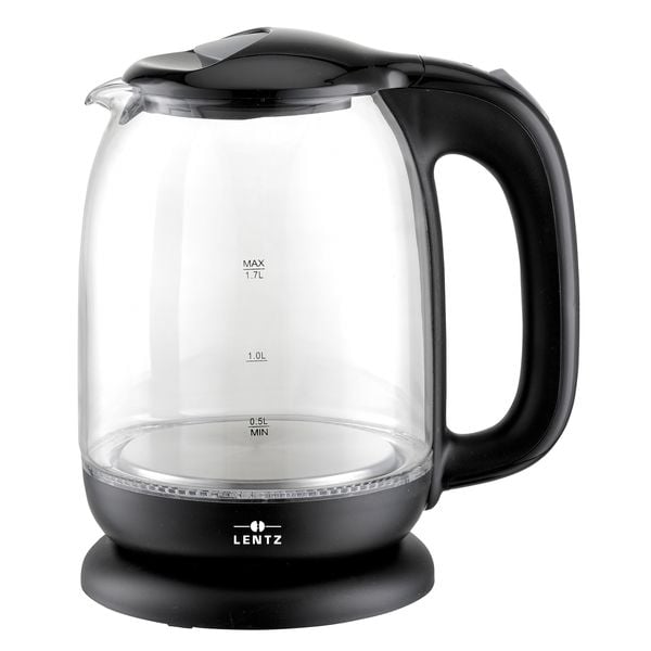 Lentz Wasserkocher 1,7 Liter LED Glas