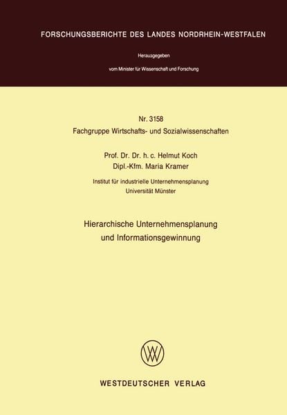 Produktbild: Hierarchische Unternehmensplanung und Informationsgewinnung