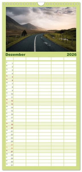 Produktbild: Familienplaner 2026 - Naturschauspiel Irland mit 5 Spalten (Wandkalender, 21 x 45 cm) CALVENDO