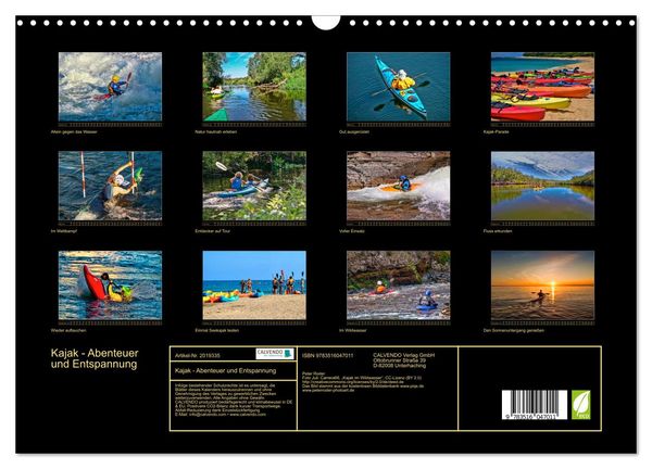 Produktbild: Kajak - Abenteuer und Entspannung (Wandkalender 2026 DIN A3 quer), CALVENDO Monatskalender