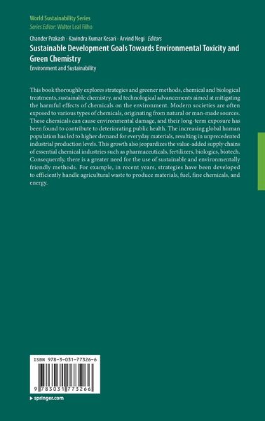 Produktbild: Sustainable Development Goals Towards Environmental Toxicity and Green Chemistry