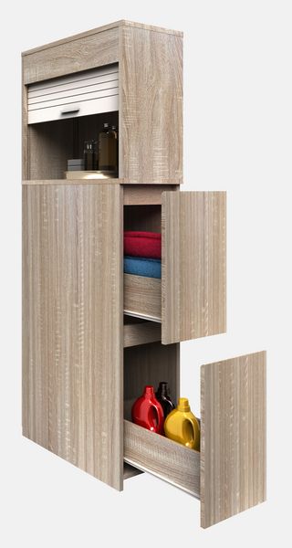 Produktbild: Holz Badm&ouml;bel Nischenschrank Schublade Tasalo
