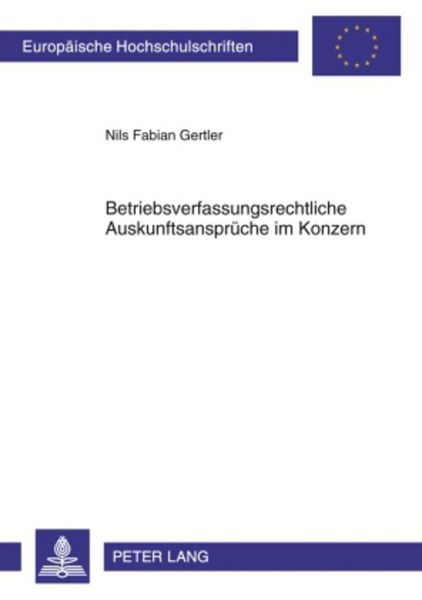 Produktbild: Betriebsverfassungsrechtliche Auskunftsanspr&uuml;che im Konzern