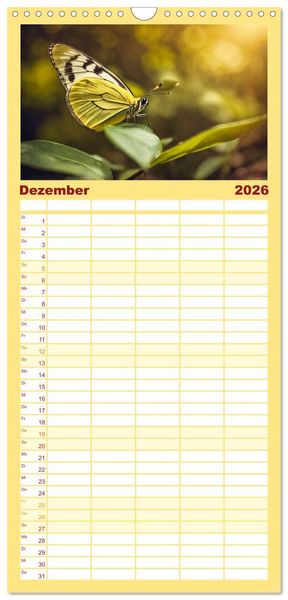 Produktbild: Familienplaner 2026 - Filigrane Insekten mit 5 Spalten (Wandkalender, 21 x 45 cm) CALVENDO