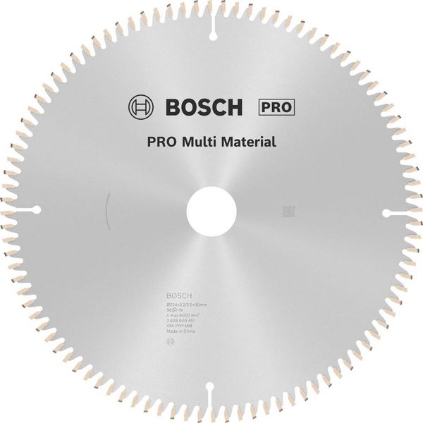 Bosch Accessories Multi Material 2608640451 Hartmetall Kreissägeblatt 254 x 30 x 3.2 mm Zähneanzahl: 96 1 St.