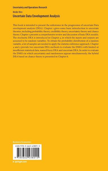 Produktbild: Uncertain Data Envelopment Analysis