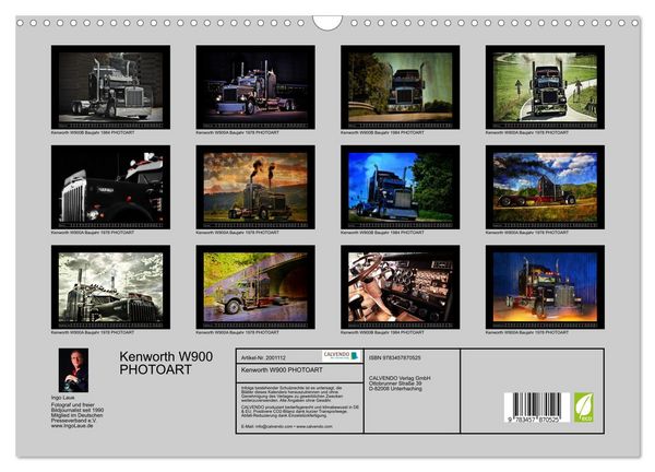 Produktbild: Kenworth W900 PHOTOART (Wandkalender 2026 DIN A3 quer), CALVENDO Monatskalender