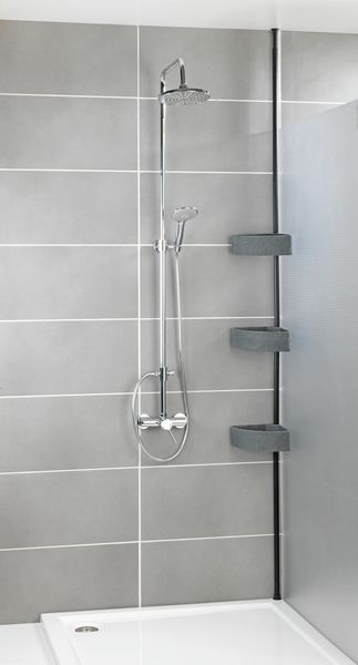 Produktbild: Teleskop-Eckregal Mod. Villata, mit 3 K&ouml;rben aus hochwertigem Polyresin