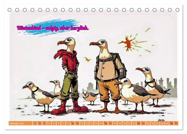 Produktbild: Norddeutsch Cool - Comic (Tischkalender 2027 DIN A5 quer), CALVENDO Monatskalender