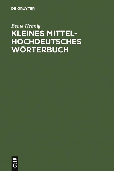 Produktbild: Kleines Mittelhochdeutsches W&ouml;rterbuch