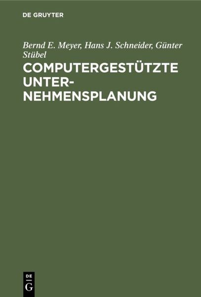 Produktbild: Computergest&uuml;tzte Unternehmensplanung