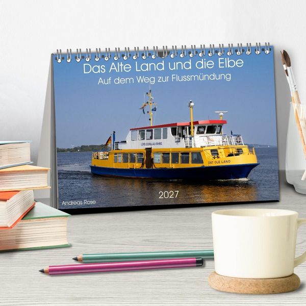 Produktbild: Das Alte Land und die Elbe. Auf dem Weg zur Flussm&uuml;ndung (Tischkalender 2027 DIN A5 quer), CALVENDO Monatskalender