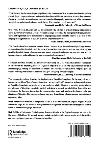 Produktbild: Handbook of Cognitive Linguistics and Second Language Acquisition