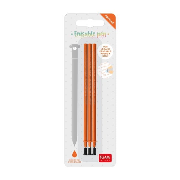 Produktbild: Legami 3x Ersatzmine f&uuml;r l&ouml;schbaren Gelstift - Orange