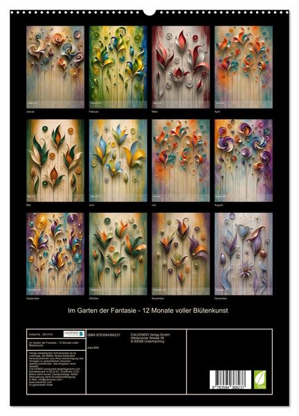 Produktbild: Im Garten der Fantasie - 12 Monate voller Bl&uuml;tenkunst (hochwertiger Premium Wandkalender 2027 DIN A2 hoch), Kunstdruck in Hochglanz