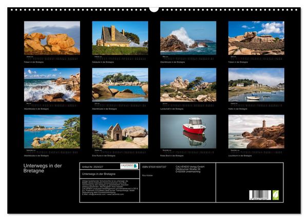 Produktbild: Unterwegs in der Bretagne (Wandkalender 2026 DIN A2 quer), CALVENDO Monatskalender