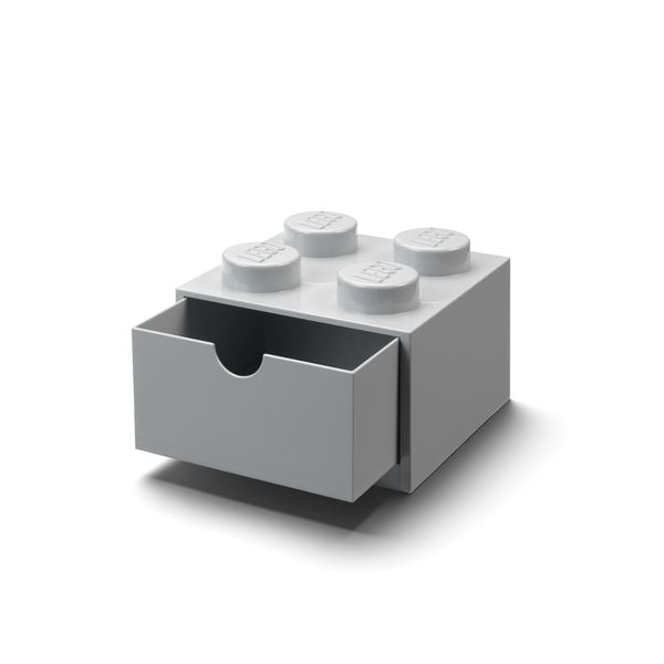 Produktbild: LEGO&reg; Schubladenelement 4 Noppen Grau