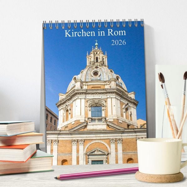 Produktbild: Kirchen in Rom (Tischkalender 2026 DIN A5 hoch), CALVENDO Monatskalender