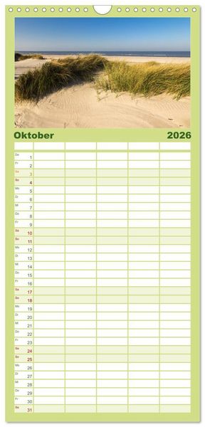 Produktbild: Familienplaner 2026 - Norderney. Meine ostfriesische Insel mit 5 Spalten (Wandkalender, 21 x 45 cm) CALVENDO