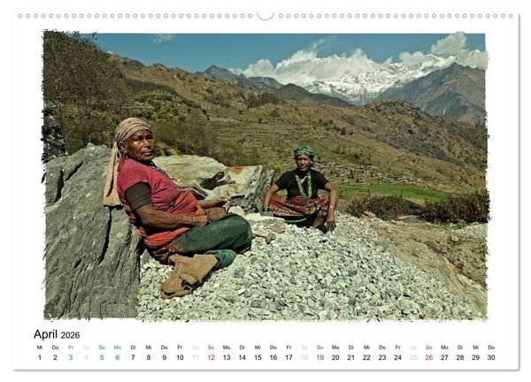 Produktbild: BEGEGNUNGEN IN NEPAL (Wandkalender 2026 DIN A2 quer), CALVENDO Monatskalender