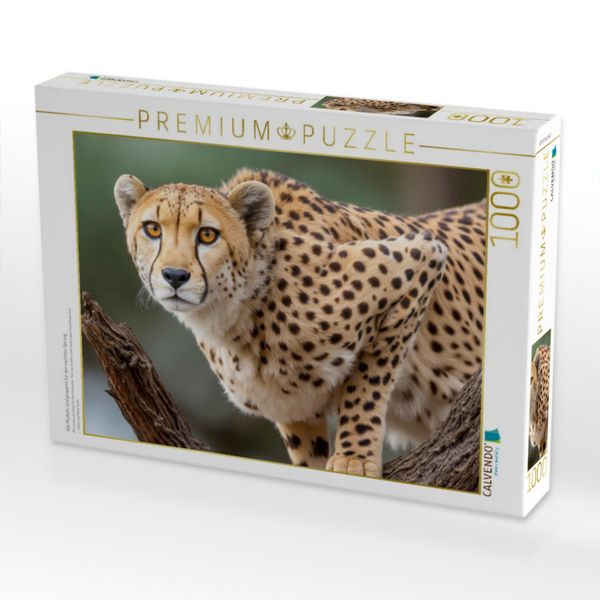 Produktbild: CALVENDO Puzzle Alle Muskeln sind gespannt f&uuml;r den n&auml;chsten Sprung | 1000 Teile Lege-Gr&ouml;&szlig;e 64x48cm Foto-Puzzle f&uuml;r gl&uuml;ckliche Stunden