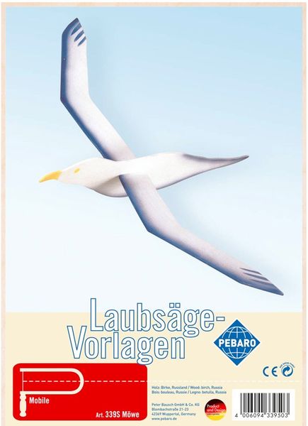 PEBARO 339S - Laubsägevorlage Möwe, 1 Platte, Größe DIN A4