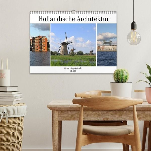 Produktbild: Holl&auml;ndische Architektur Geburtstagskalender (Wandkalender 2027 DIN A3 quer), CALVENDO Monatskalender
