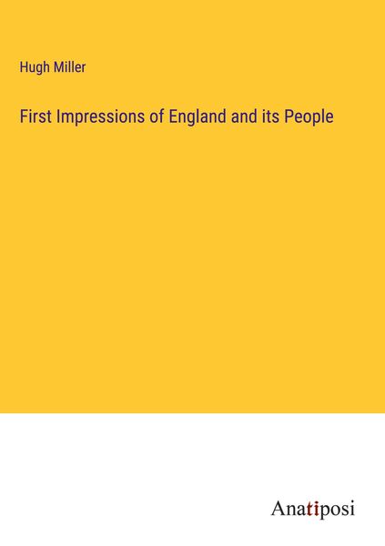 Produktbild: First Impressions of England and its People