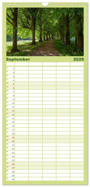 Produktbild: Familienplaner 2026 - Wege durchs neue Jahr mit 5 Spalten (Wandkalender, 21 x 45 cm) CALVENDO