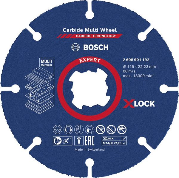 Bosch Accessories EXPERT Carbide Multi Wheel X-LOCK 2608901192 Trennscheibe gerade 115mm 1St.