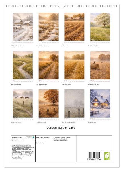 Produktbild: Das Jahr auf dem Land (Wandkalender 2027 DIN A3 hoch), CALVENDO Monatskalender