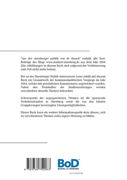 Produktbild: Aus der Starnberger Politik von Dr. Thosch