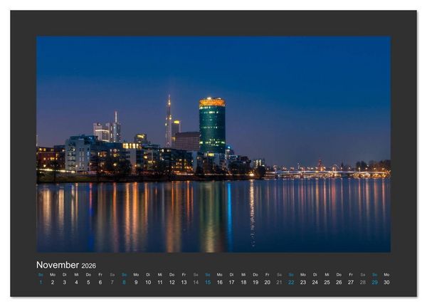 Produktbild: FRANKFURT - Nachtlichter 2026 (Tischkalender 2026 DIN A5 quer), CALVENDO Monatskalender