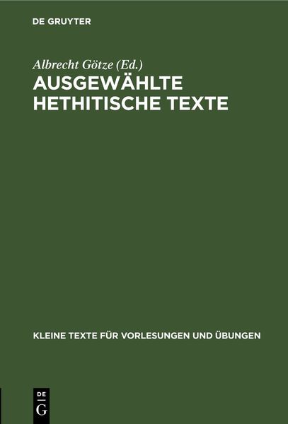 Produktbild: Ausgew&auml;hlte Hethitische Texte