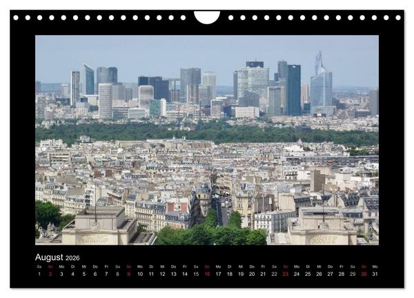 Produktbild: Paris von oben (Wandkalender 2026 DIN A4 quer), CALVENDO Monatskalender