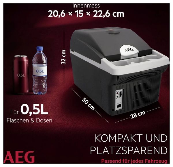 Produktbild: AEG Bordbar BK16 K&uuml;hlbox & Heizbox Thermoelektrisch 12 V/DC Grau 16 l <Max/> 20 &deg;C unter Umgebungstemperatur