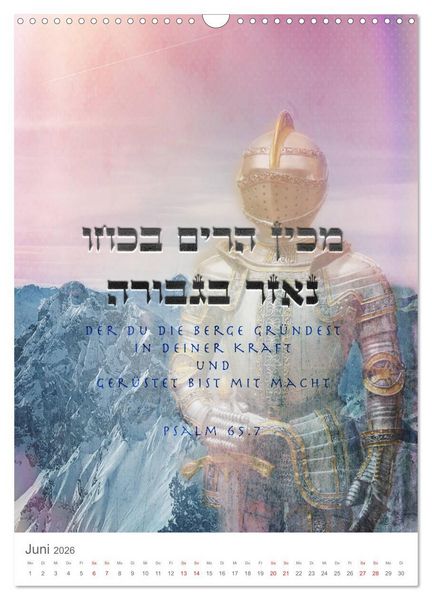 Produktbild: Psalmen Tehilim Hebr&auml;isch - Deutsch (Wandkalender 2026 DIN A3 hoch), CALVENDO Monatskalender