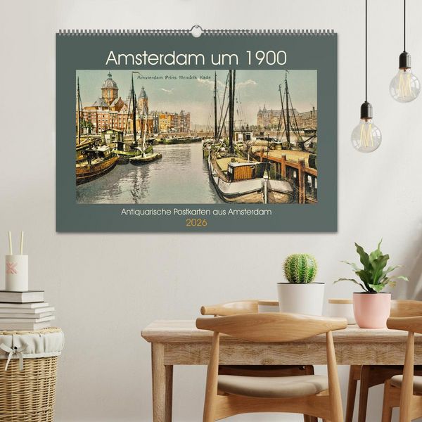 Produktbild: Amsterdam um 1900 (Wandkalender 2026 DIN A2 quer), CALVENDO Monatskalender