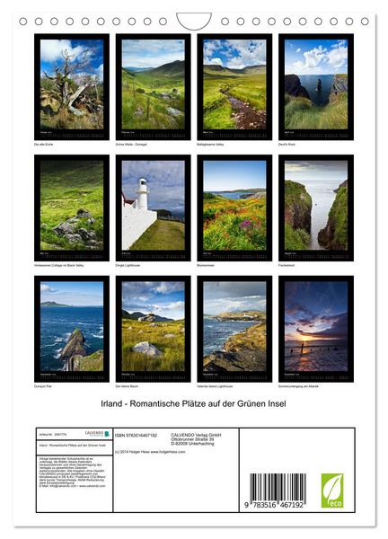 Produktbild: Irland - Romantische Pl&auml;tze auf der Gr&uuml;nen Insel (Wandkalender 2026 DIN A4 hoch), CALVENDO Monatskalender