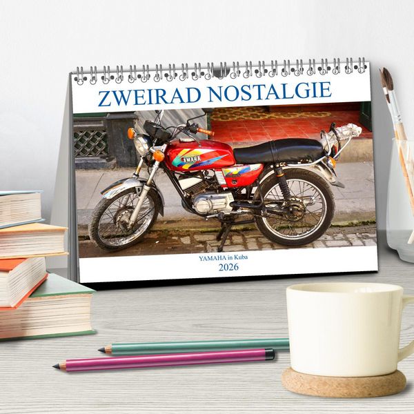 Produktbild: Zweirad Nostalgie - YAMAHA in Kuba (Tischkalender 2026 DIN A5 quer), CALVENDO Monatskalender