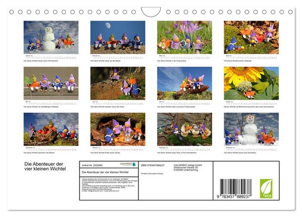 Produktbild: Die Abenteuer der vier kleinen Wichtel (Wandkalender 2026 DIN A4 quer), CALVENDO Monatskalender