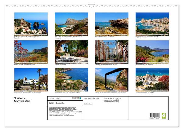 Produktbild: Sizilien - Nordwesten (Wandkalender 2026 DIN A2 quer), CALVENDO Monatskalender