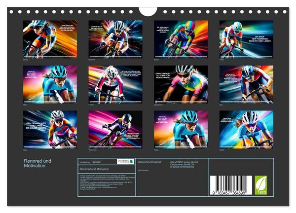Produktbild: Rennrad und Motivation (Wandkalender 2026 DIN A4 quer), CALVENDO Monatskalender