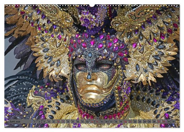 Produktbild: BUNT . PR&Auml;CHTIG . FARBENFROH . Das ist der Karneval in Venedig (Wandkalender 2026 DIN A2 quer), CALVENDO Monatskalender