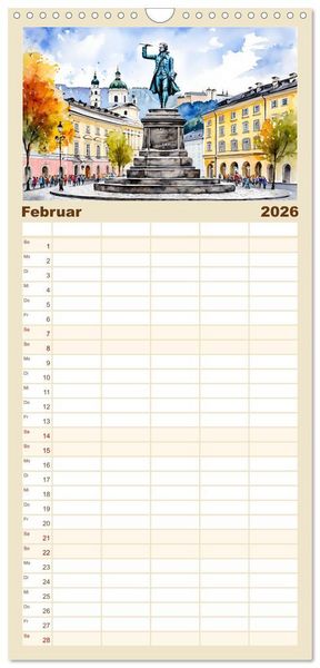 Produktbild: Familienplaner 2026 - &Ouml;sterreich - Idylle in den Alpen mit 5 Spalten (Wandkalender, 21 x 45 cm) CALVENDO