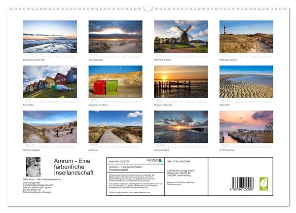 Produktbild: Amrum - Eine farbenfrohe Insellandschaft (hochwertiger Premium Wandkalender 2026 DIN A2 quer), Kunstdruck in Hochglanz