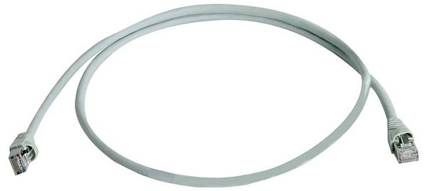 Produktbild: Teleg&auml;rtner 100009080 RJ45 Patchkabel CAT 5e F/UTP 10.0 m Grau Flammwidrig, mit Knickschutzt&uuml;lle 1 St.