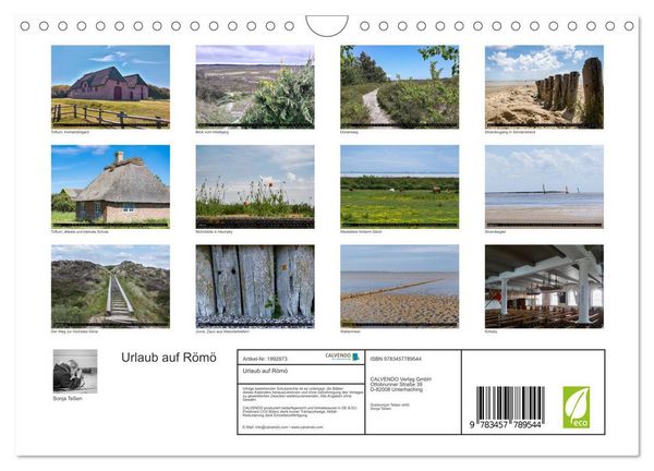 Produktbild: Urlaub auf R&ouml;m&ouml; (Wandkalender 2026 DIN A4 quer), CALVENDO Monatskalender