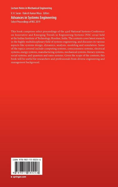 Produktbild: Advances in Systems Engineering